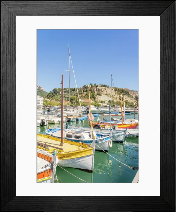 Framed Print : Port of Cassis looking towards Chateau de Cassis, Cassis, Marseille, Provence Alpes Cote d'Azur, Bouches du Rhone, France Framed Print : Port of Cassis looking towards Chateau de Cassis, Cassis, Marseille, Provence Alpes Cote d'Azur, Bouches du Rhone, France