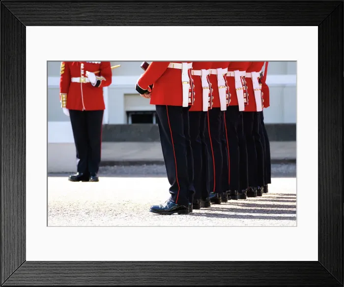 Framed Print : Changing the Guard ceremony (Guard Mounting) outside Wellington Barracks, London, England Framed Print : Changing the Guard ceremony (Guard Mounting) outside Wellington Barracks, London, England