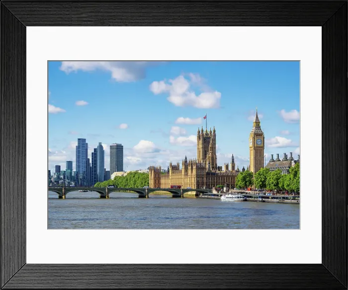 Framed Print : View towards the Palace of Westminster (Houses of Parliament), London, England Framed Print : View towards the Palace of Westminster (Houses of Parliament), London, England