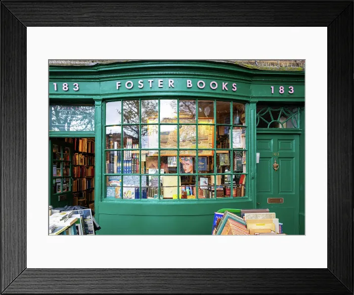 Framed Print : Foster Books, a book shop in Chiswick, London, England Framed Print : Foster Books, a book shop in Chiswick, London, England