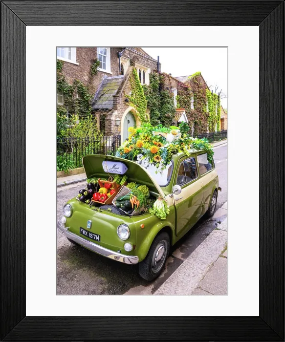 Framed Print : Classic car Fiat Giardiniera on a street in Chiswick, London, England Framed Print : Classic car Fiat Giardiniera on a street in Chiswick, London, England