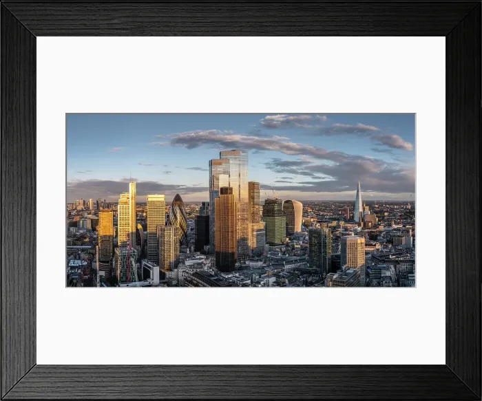 Framed Print : Aerial view of city of London, England, UK Framed Print : Aerial view of city of London, England, UK