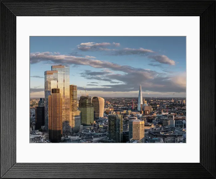 Framed Print : Aerial view of city of London, England, UK Framed Print : Aerial view of city of London, England, UK