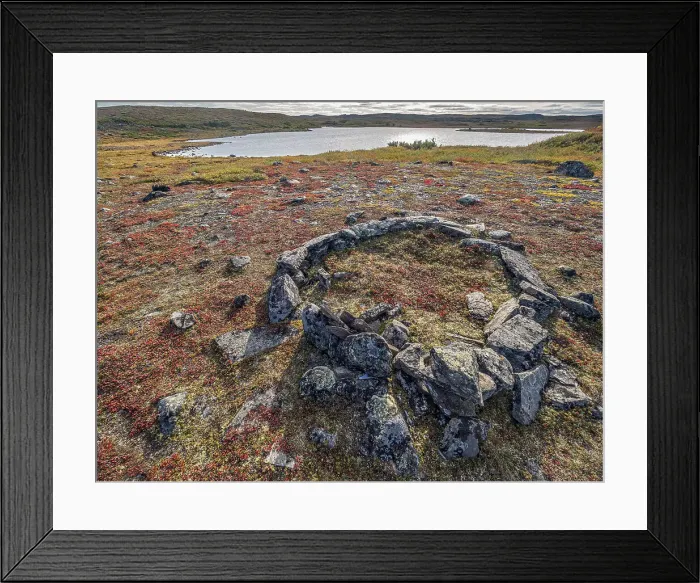 Framed Print : Ancient Inuit Tent Ring on Wolf Lake, Nunavik, Quebec, Canada Framed Print : Ancient Inuit Tent Ring on Wolf Lake, Nunavik, Quebec, Canada