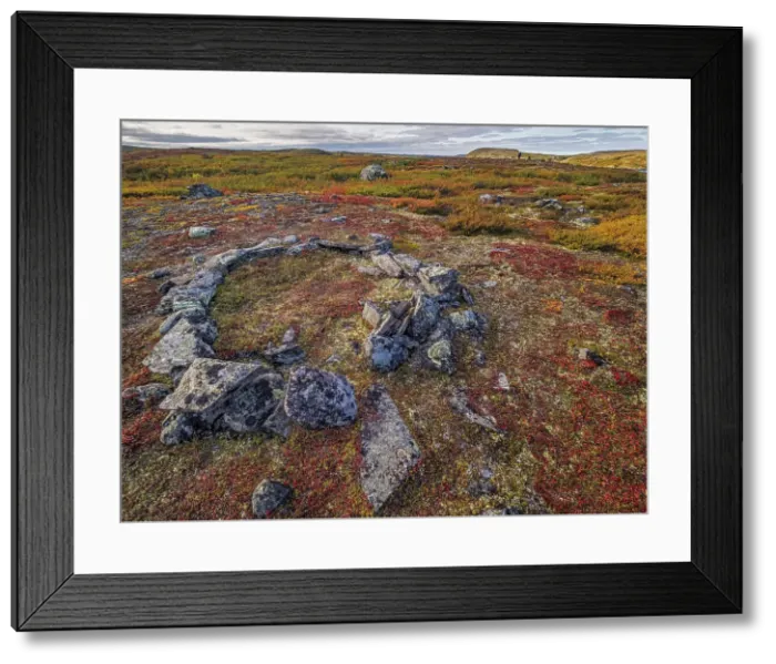 Framed Print : Ancient Inuit Tent Ring on Wolf Lake, Nunavik, Quebec, Canada Framed Print : Ancient Inuit Tent Ring on Wolf Lake, Nunavik, Quebec, Canada