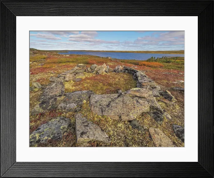 Framed Print : Ancient Inuit Tent Ring on Wolf Lake, Nunavik, Quebec, Canada Framed Print : Ancient Inuit Tent Ring on Wolf Lake, Nunavik, Quebec, Canada