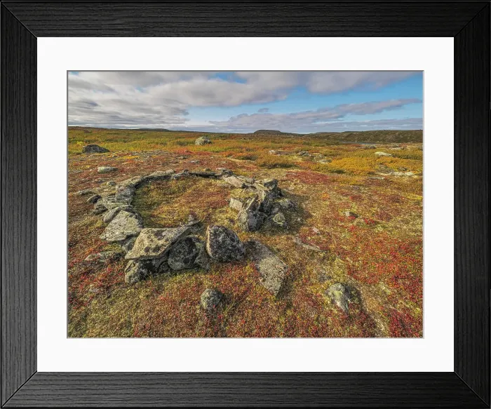 Framed Print : Ancient Inuit Tent Ring on Wolf Lake, Nunavik, Quebec, Canada Framed Print : Ancient Inuit Tent Ring on Wolf Lake, Nunavik, Quebec, Canada