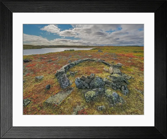 Framed Print : Ancient Inuit Tent Ring on Wolf Lake, Nunavik, Quebec, Canada Framed Print : Ancient Inuit Tent Ring on Wolf Lake, Nunavik, Quebec, Canada