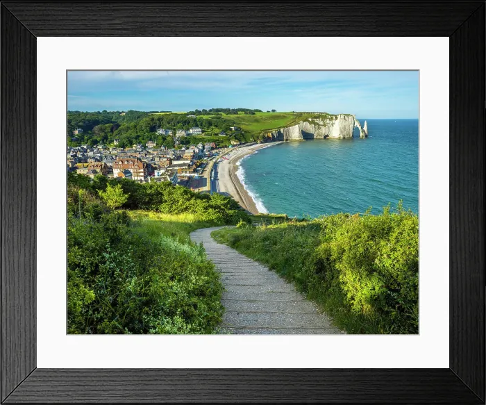 Framed Print : Cliff and Beach ETRETAT Seine Maritime, Normany, France Framed Print : Cliff and Beach ETRETAT Seine Maritime, Normany, France