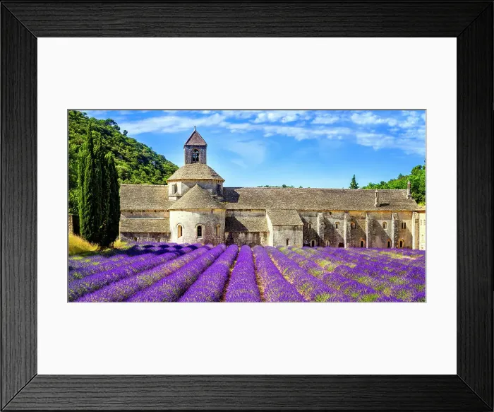 Framed Print : Abbaye de Senanque, Lavender Field, Provence, Alpes Cotes d'Azur, France
