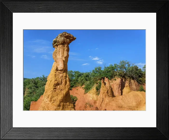 Framed Print : France, Provence, region Vaucluse, Ocher rocks near Rustrel village