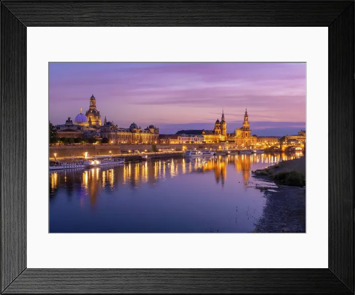 Framed Print : View across the Elbe river to the Old Town & Residenzschloss (Dresden Castle), Dresden, Saxony, Germany Framed Print : View across the Elbe river to the Old Town & Residenzschloss (Dresden Castle), Dresden, Saxony, Germany