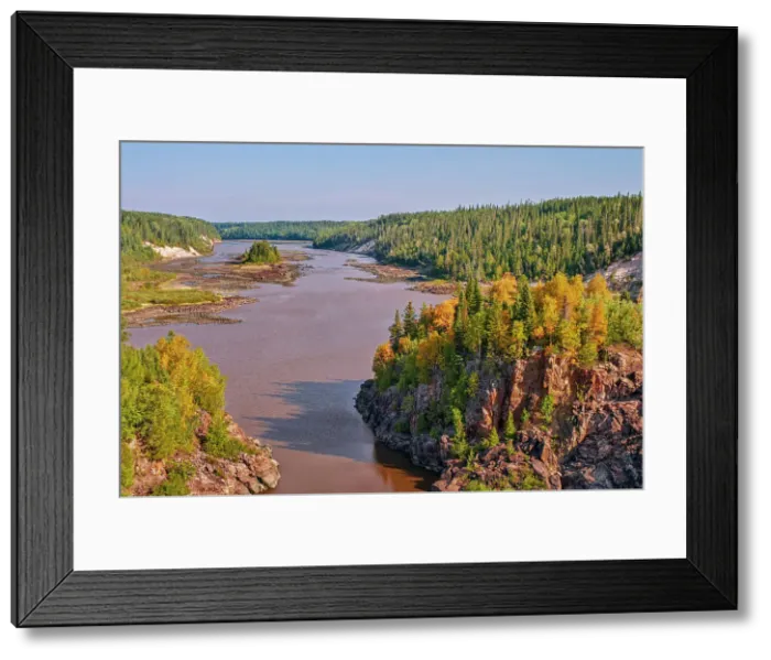 Framed Print : Abitibi River in early autumn looking north from Otter Rapids Dam in the boreal forest near Fraserdale, Ontario, Canada Framed Print : Abitibi River in early autumn looking north from Otter Rapids Dam in the boreal forest near Fraserdale, Ontario, Canada
