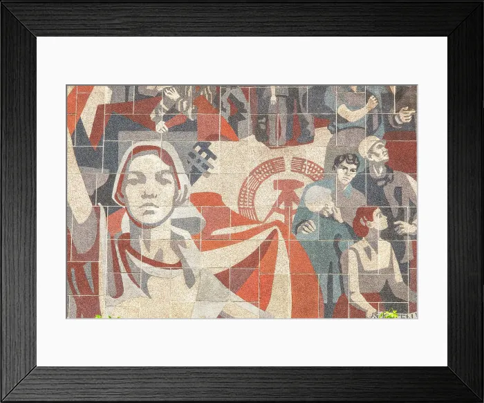 Framed Print : Communist propaganda mural on the Palace of Culture, Dresden, Saxony, Germany