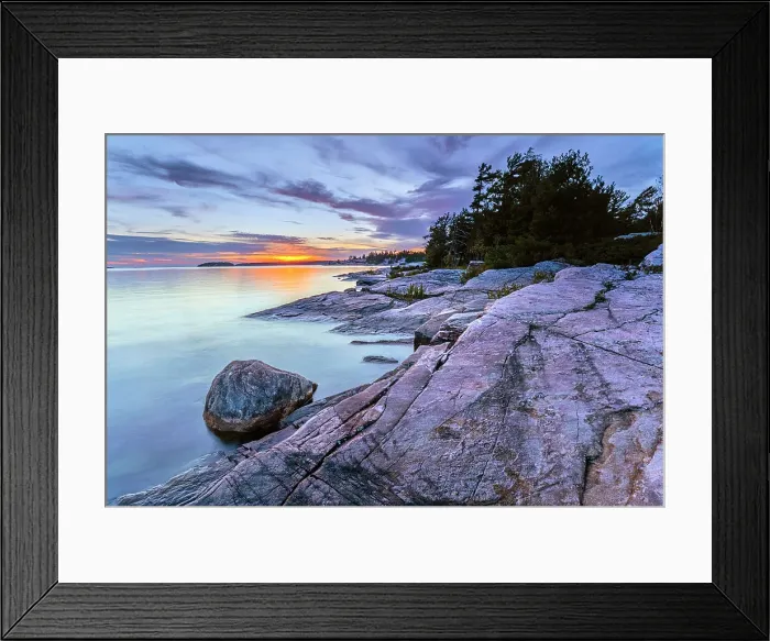 Framed Print : Sunset on Georgian Bay in Killbear Provincial Park, Ontario, Canada Framed Print : Sunset on Georgian Bay in Killbear Provincial Park, Ontario, Canada