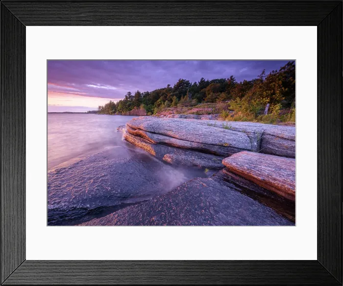 Framed Print : Late day light on the granite coast of Georgian Bay near Parry Sound, Ontario, Canada Framed Print : Late day light on the granite coast of Georgian Bay near Parry Sound, Ontario, Canada