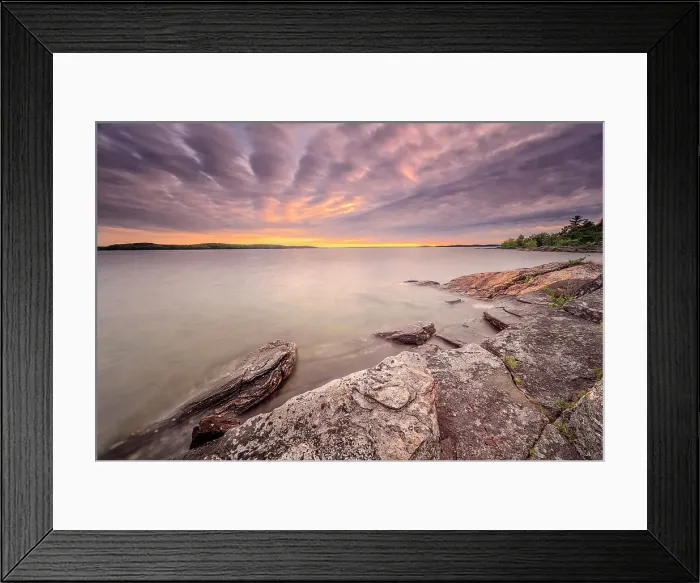 Framed Print : Late day light on the granite coast of Georgian Bay near Parry Sound, Ontario, Canada Framed Print : Late day light on the granite coast of Georgian Bay near Parry Sound, Ontario, Canada