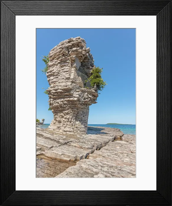Framed Print : Flowerpot Island in Georgian Bay in Fathom Five National Marine Park on the Niagara Escarment in Tobermory, Ontario, Canada Framed Print : Flowerpot Island in Georgian Bay in Fathom Five National Marine Park on the Niagara Escarment in Tobermory, Ontario, Canada