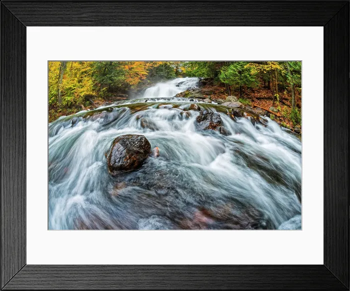 Framed Print : Hatchery Falls in Autumn on the Skeleton River in Muskoka, Ontario, Canada