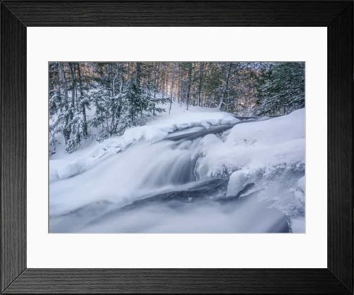 Framed Print : Hatchery Falls on the Skeleton River in winter, Rosseau, Ontario, Canada Framed Print : Hatchery Falls on the Skeleton River in winter, Rosseau, Ontario, Canada