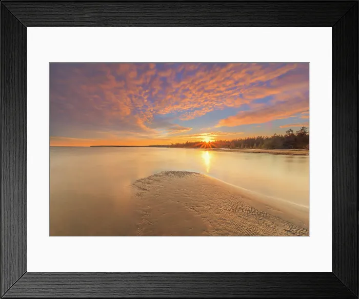 Framed Print : Sunset at Dorcas Bay (Singing Sands) on the Bruce Peninsula, Ontario, Canada