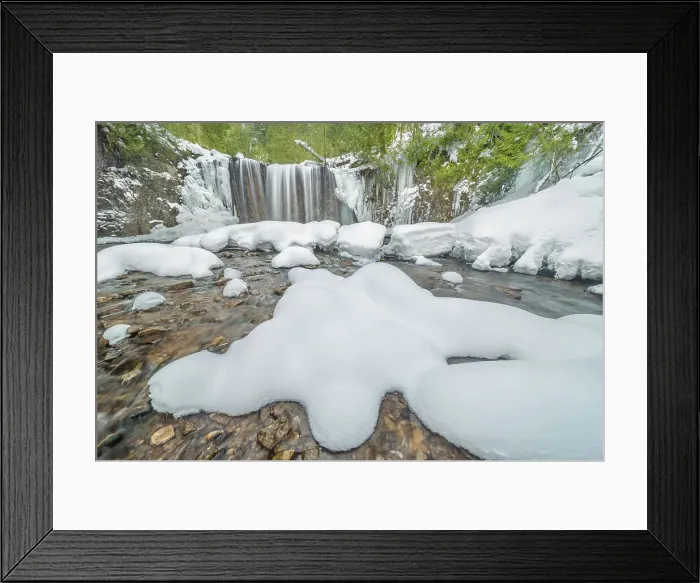 Framed Print : Winter at Hoggs Falls on the Boyne River along the Niagara Escarpment, Flesherton, Ontario, Canada