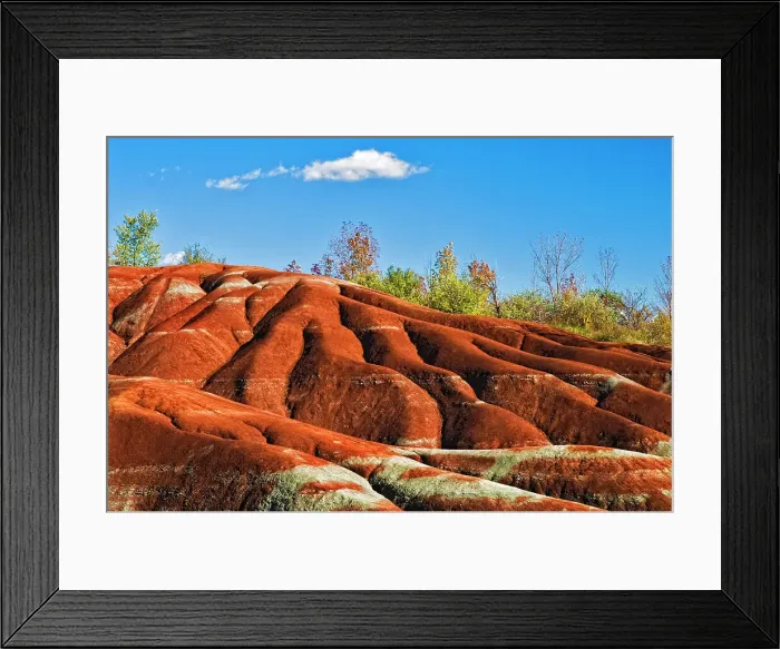 Framed Print : Cheltenham Badlands on the Niagara Esacrpment is an UNESCO World Biosphere Reserve near Caledon, Ontario, Canada Framed Print : Cheltenham Badlands on the Niagara Esacrpment is an UNESCO World Biosphere Reserve near Caledon, Ontario, Canada