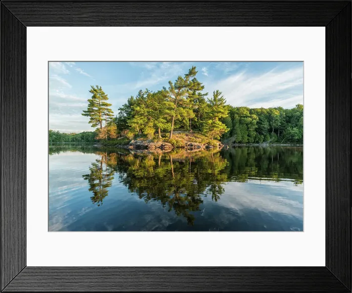 Framed Print : Reflections on Horseshoe Lake in Muskoka, Ontario, Canada Framed Print : Reflections on Horseshoe Lake in Muskoka, Ontario, Canada