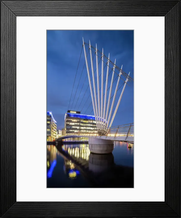 Framed Print : BBC Studios at Media City at twilight, Salford Quays, Manchester, Lancashire, England, United Kingdom, Europe Framed Print : BBC Studios at Media City at twilight, Salford Quays, Manchester, Lancashire, England, United Kingdom, Europe