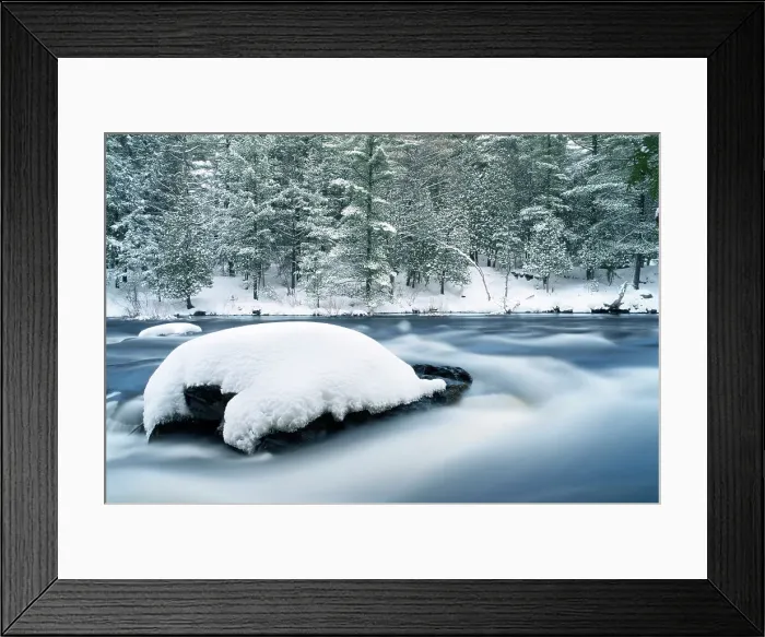 Framed Print : Winter on the Muskoka River in Bracebridge, Ontario, Canada Framed Print : Winter on the Muskoka River in Bracebridge, Ontario, Canada