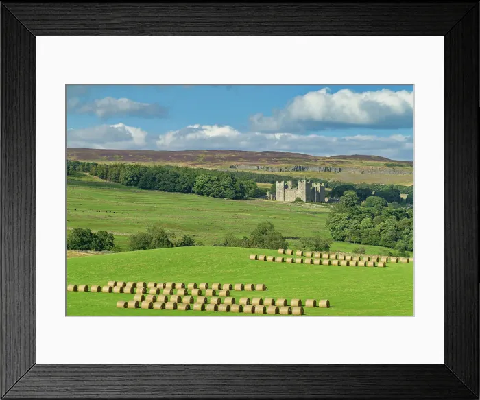 Framed Print : Bolton Castle & Stawbales, Wensleydale, Yorkshire Dales National Park, England Framed Print : Bolton Castle & Stawbales, Wensleydale, Yorkshire Dales National Park, England