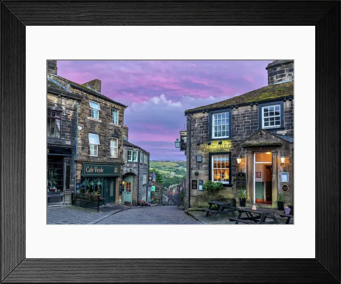 Framed Print : Haworth at Sunset, West Yorkshire, England Framed Print : Haworth at Sunset, West Yorkshire, England