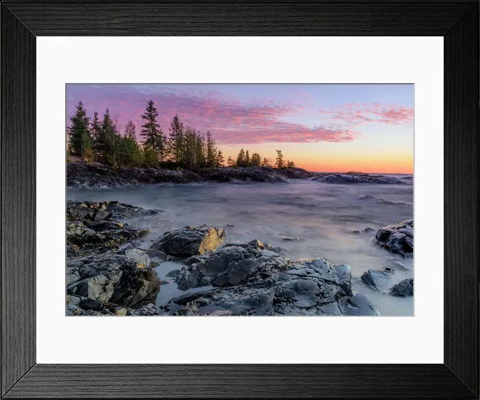 Framed Print : Sunset along the rugged coast of Lake Superior, Ontario, Canada Framed Print : Sunset along the rugged coast of Lake Superior, Ontario, Canada