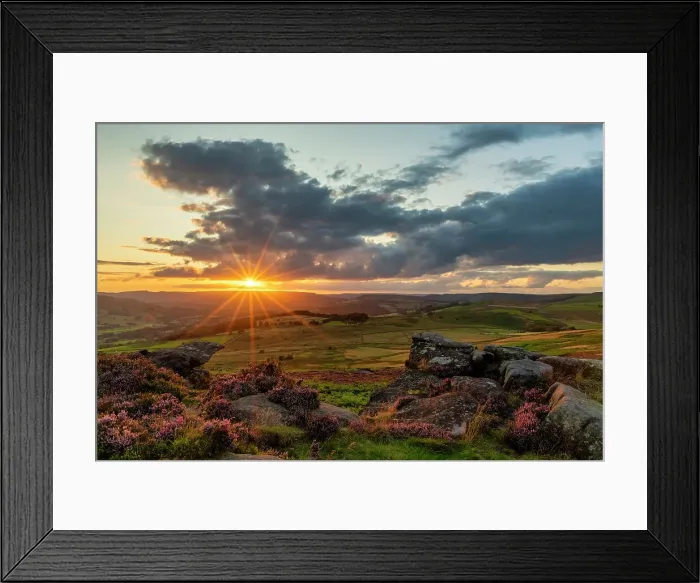 Framed Print : Millstone Edge at Sunset, Peak District National Park, Derbyshire, England Framed Print : Millstone Edge at Sunset, Peak District National Park, Derbyshire, England