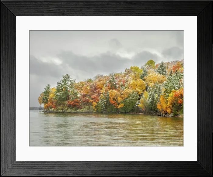 Framed Print : Autumn Color and Snow on Lake Superior at Batchawana Bay, Ontario, Canada Framed Print : Autumn Color and Snow on Lake Superior at Batchawana Bay, Ontario, Canada
