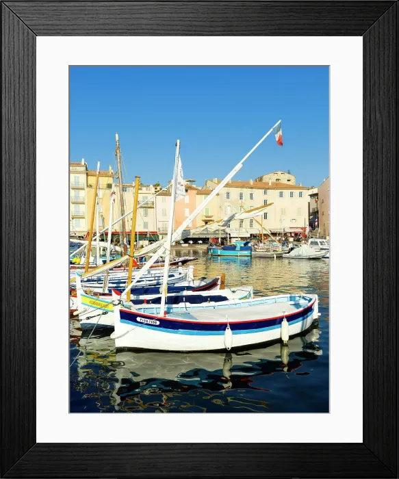 Framed Print : Old Port, Vieux Port, Boats Saint-Tropez, French Riviera, Provence-Alpes-Cote d'Azur, France