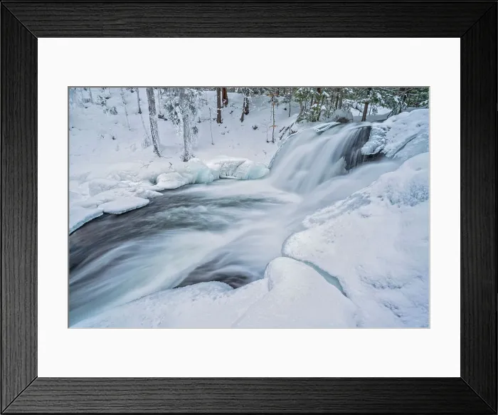 Framed Print : Winter at Skeleton Falls on the Skeleton River in Muskoka, Ontario, Canada Framed Print : Winter at Skeleton Falls on the Skeleton River in Muskoka, Ontario, Canada