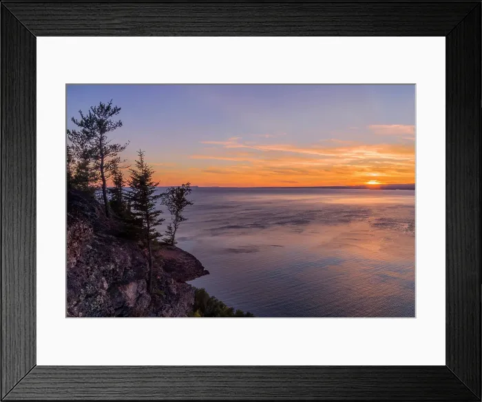 Framed Print : Sunset over Thunder Bay on Lake Superior in Sleeping Giant Provincial Park, Ontario, Canada