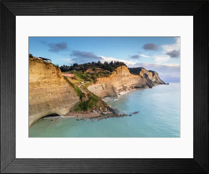 Framed Print : Rocky cliffs at Loggas Beach, Corfu, Ionian Islands, Greece Framed Print : Rocky cliffs at Loggas Beach, Corfu, Ionian Islands, Greece