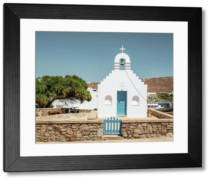 Framed Print : Exterior of Greek Orthodox Church, Mykonos, Greece, Europe Framed Print : Exterior of Greek Orthodox Church, Mykonos, Greece, Europe