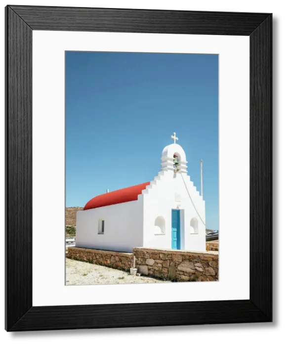 Framed Print : Exterior of Greek Orthodox Church, Mykonos, Greece, Europe Framed Print : Exterior of Greek Orthodox Church, Mykonos, Greece, Europe