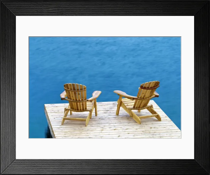 Framed Print : Adirodack Chairs on dock at Horseshoe Lake, Muskoka, Ontario, Canada Framed Print : Adirodack Chairs on dock at Horseshoe Lake, Muskoka, Ontario, Canada