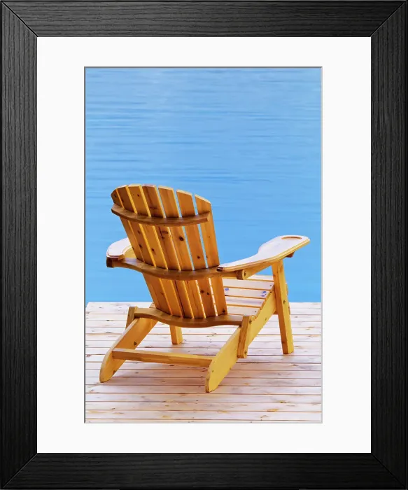 Framed Print : Adirodack Chair on dock at Horseshoe Lake, Muskoka, Ontario, Canada Framed Print : Adirodack Chair on dock at Horseshoe Lake, Muskoka, Ontario, Canada