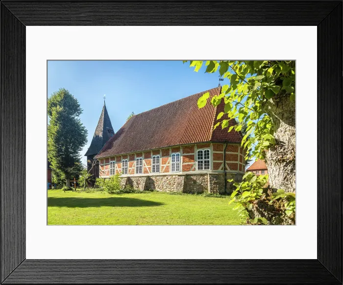 Framed Print : St. Stephanus Church in the village of Egestorf, Luneburg Heath, Lower Saxony, Germany Framed Print : St. Stephanus Church in the village of Egestorf, Luneburg Heath, Lower Saxony, Germany