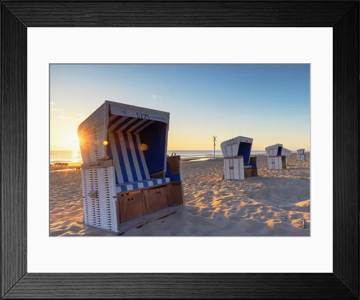 Framed Print : Deckchairs on Rantum beach, Sylt, Schleswig Holstein, Germany