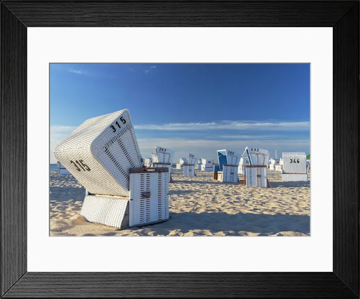 Framed Print : Deckchairs on Hornum beach, Sylt, Schleswig Holstein, Germany Framed Print : Deckchairs on Hornum beach, Sylt, Schleswig Holstein, Germany