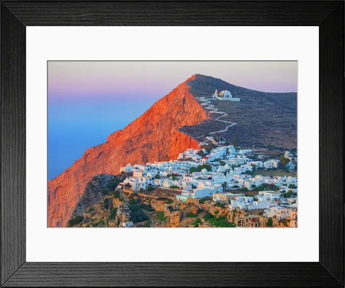 Framed Print : View of the of Chora village, Chora, Folegandros Island, Cyclades Islands, Greece