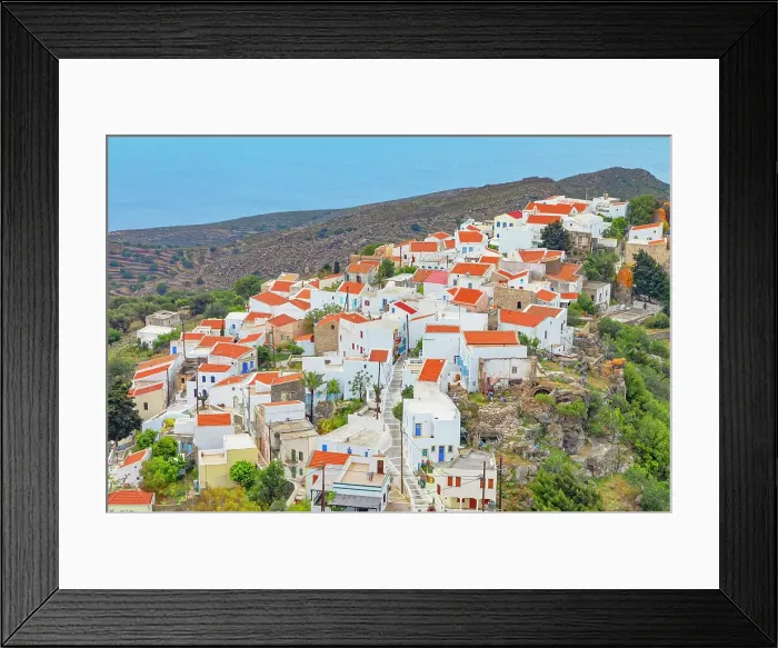 Framed Print : Nikia village, high angle view, Nisyros Island, Dodecanese Islands, Greece Framed Print : Nikia village, high angle view, Nisyros Island, Dodecanese Islands, Greece