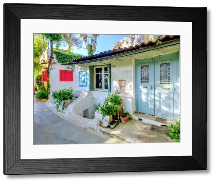 Framed Print : Scenic Streets of old Town, Plaka District, Athens, Greece Framed Print : Scenic Streets of old Town, Plaka District, Athens, Greece
