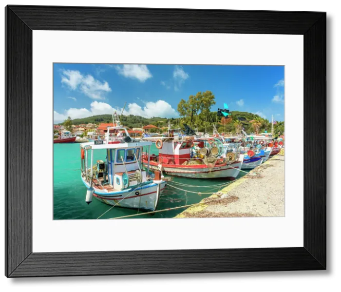 Framed Print : Fishing port in Molos, Corfu Island, Ionian Islands, Ionian Sea, Greece Framed Print : Fishing port in Molos, Corfu Island, Ionian Islands, Ionian Sea, Greece